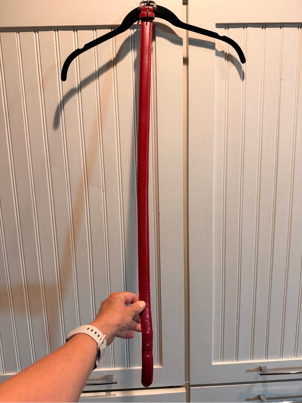 Red Leather 1” Belt - S